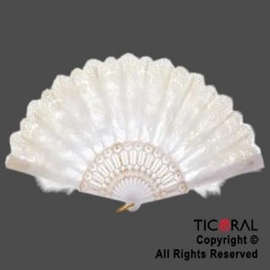 ABANICO PLUMAS BLANCO X 1